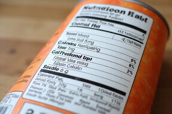 Gros plan d'une étiquette nutritionnelle sur un emballage alimentaire