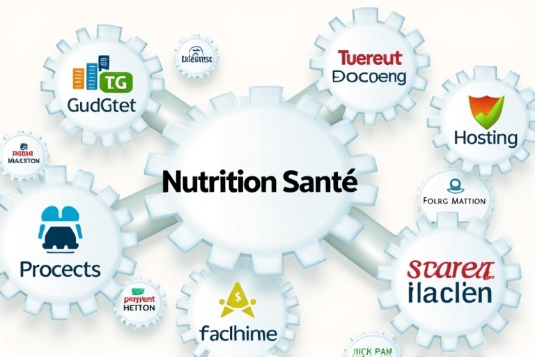 Illustration of data being securely shared with third-party providers, represented by interconnected gears and secure lock icons